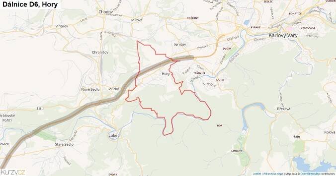 Hory, Dálnice D6 - Mapa | Kurzy.cz