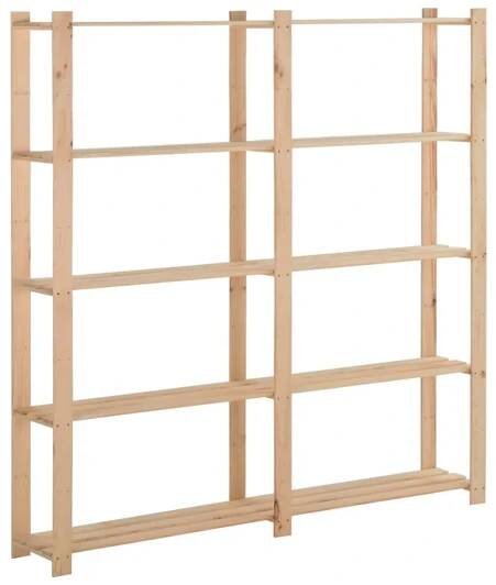 3patrový úložný regál hnědý 80x38x90 cm masivní borové dřevo