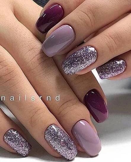 Simple Short Nail Designs | Purple nails, Trendy nails, Mauve nails