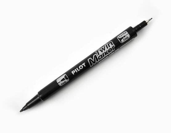 PILOT Twin Marker 0.4 a 0.5 mm, BeGreen, černý