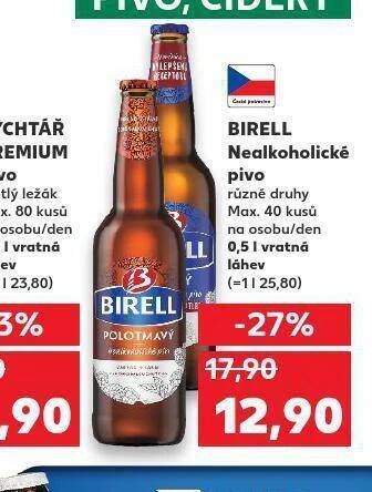 Kaufland Pivo birell nealko nabídka
