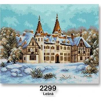 Vyšívací vzor Vyšívací předloha, obrázek na vyšívání 70242/2299, zámek Lešná, modrá, 40x50cm