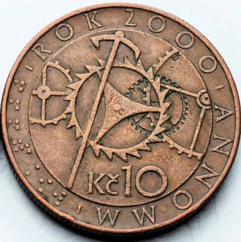 10 Kč 2000 Milénium orloj pamětní mince  - Numismatika