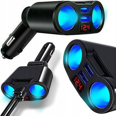 ROZDĚLOVAČ ROZBOČOVAČ ZAPALOVAČE 2 + 2 USB 2.4A
