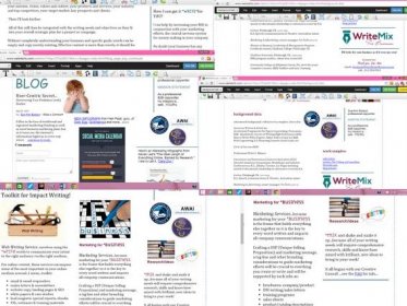 Photo Collage of first Write Mix for Business website