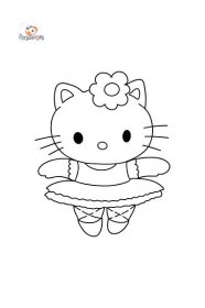 Omalovánka Hello Kitty balerína Online a Tisk zdarma!
