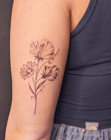 50+ Daisy & Sweet Pea Tattoo Ideas for April Birthdays