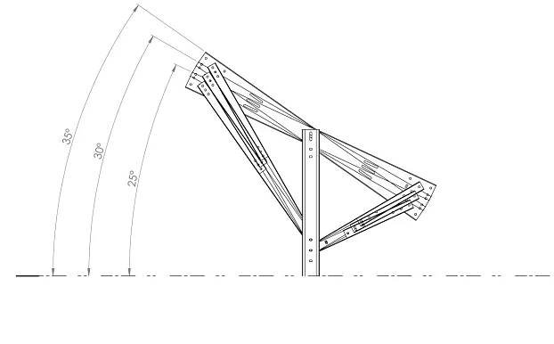 Pozemní fotovoltaická konstrukce Light 6 panelů - Systém montáže T1V