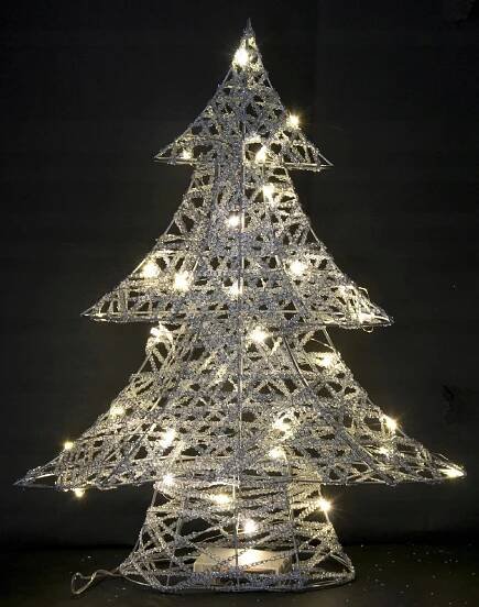 Stříbrný vánoční stromek s LED podsvícením, vánoční ozdoba DEcodomi EAN (GTIN) 5902663402182