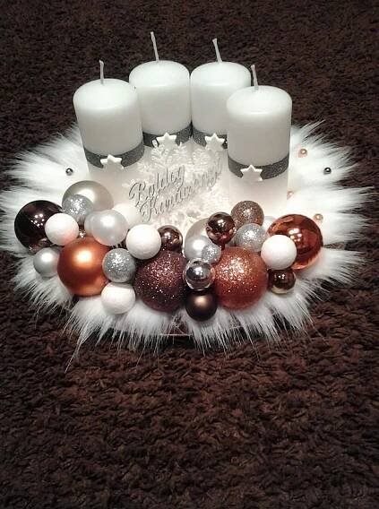some candles and ornaments on a table
