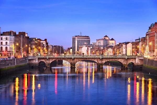 Panorama města Dublin stock fotka