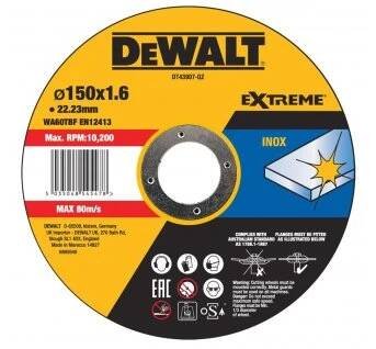 DT43907 DEWALT ŘEZNÝ KOTOUČ 150 X 22,23 X 1,6MM NEREZ OCEL