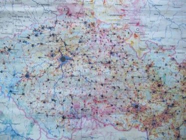 Stará mapa - ČSSR - HUSTOTA ZALIDNĚNÍ - Antikvariát