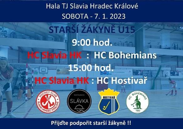 Starší žákyně odehrají v sobotu 7.1.2023 dvě utkání před domácím publikem v hale TJ Slavia - HC Slavia Hradec Králové