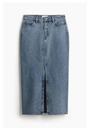 H & M - Midi džínová sukně - modrá