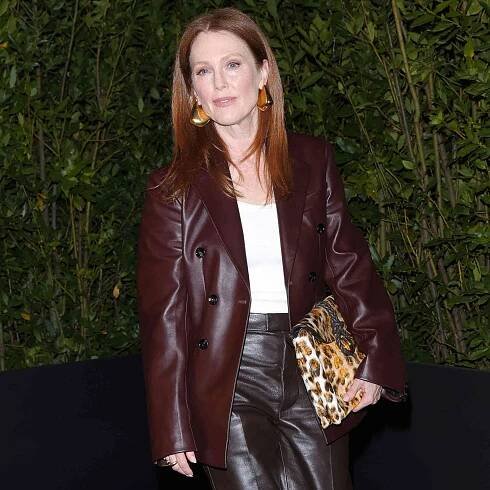 Julianne Moore attends the Bottega Veneta Summer 25 fashion show during the Milan Fashion Week Spring / Summer 2025 on September 21, 2024