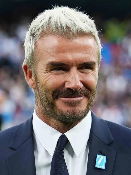 David Beckham during Soccer Aid for Unicef 2021 at Etihad Stadium on September 04, 2021 in Manchester, England