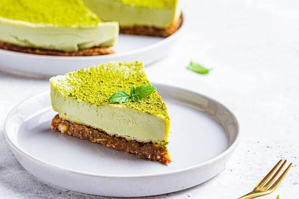 Nepečený pistáciový cheesecake