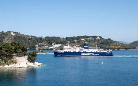 Seajets ferry arriving into Skiathos