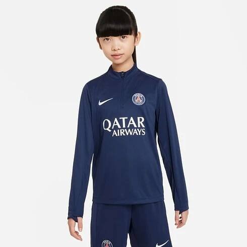 Fotbalové tréninkové tričko Nike Dri-FIT Paris Saint-Germain Academy Pro pro větší děti - Midnight Navy/Bílá