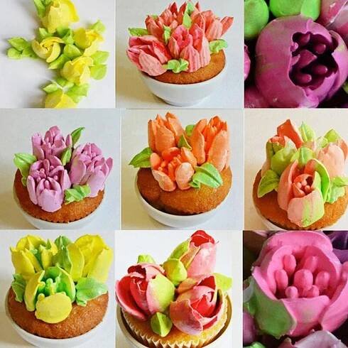 7 ks Easy Flower Piping Sada nářadí Sada nástrojů na dortový košíček Nálevové trysky Tipy Růžový tulipán