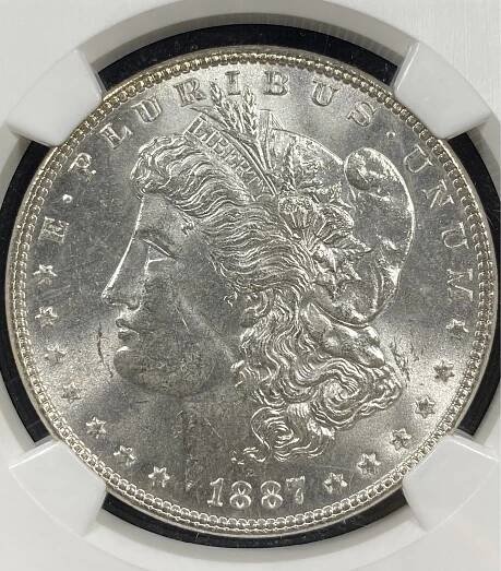 1887 $1 Morgan Silver Dollar NGC MS62 McClaren Collection