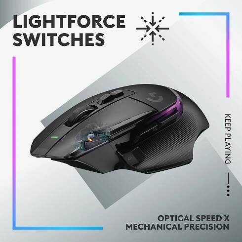 Bezdrátová optická myš Logitech G502 X Plus Lightspeed - černá