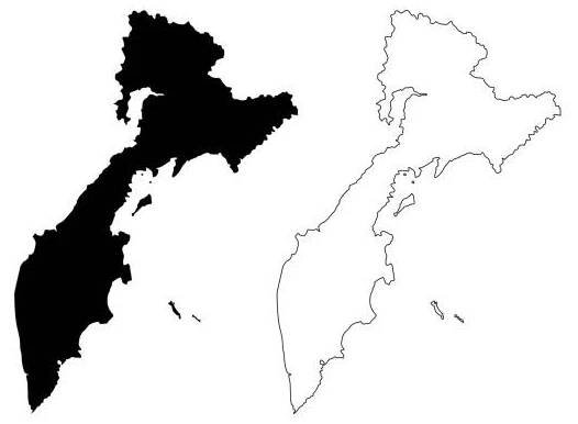 vektor mapy kamchatka krai - kamčatka stock ilustrace