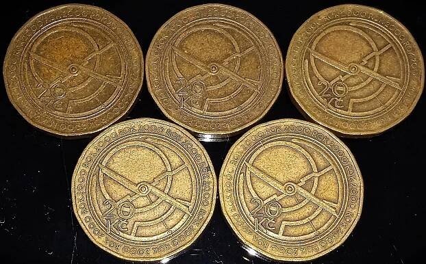 5 ks 20 Kč 2000 Milénium orloj pamětní mince  - Numismatika