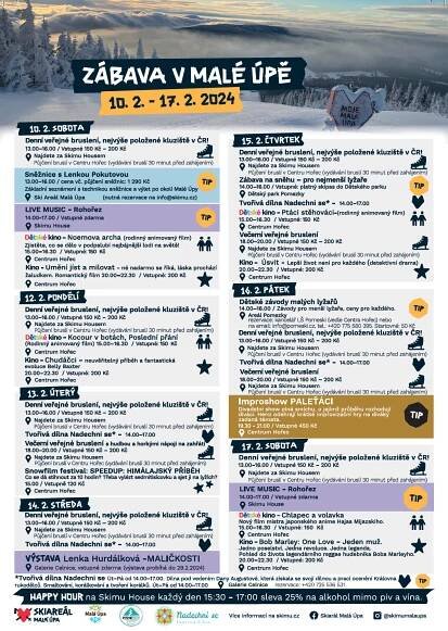 Kalendář akcí na týden 10.2. – 17.2. – Malá Úpa