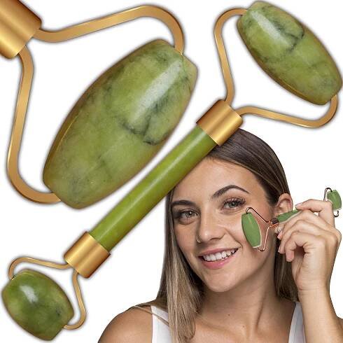 Jade Roller Jade Massage Masážní váleček na obličej Roller Facial Therapy Massager Skin Roller Face lifting Zlepšuje cirkulaci krve Lymfy vody Retoo