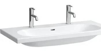 Umyvadlo Laufen Lua umyvadlo 100x46 cm, 2 otvory pro baterii, s přepadem, bílá