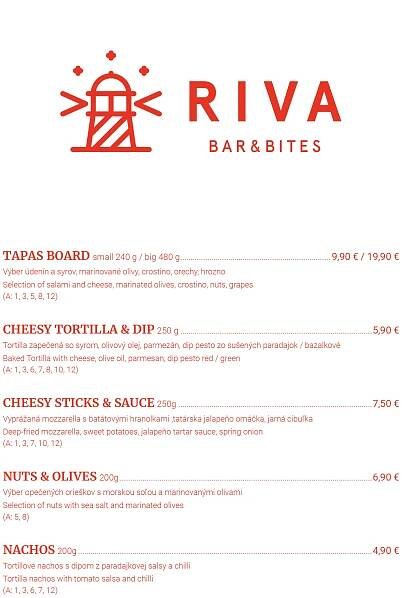 MENU - RIVA Bar & Bites
