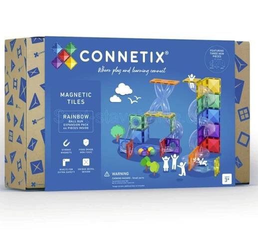 Connetix Tiles - Kuličková dráha Rainbow Ball Run Expansion Pack 66 ks