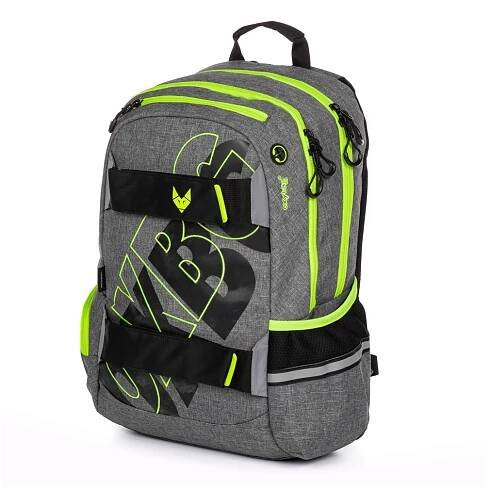 Studentský batoh OXY Sport Grey line green