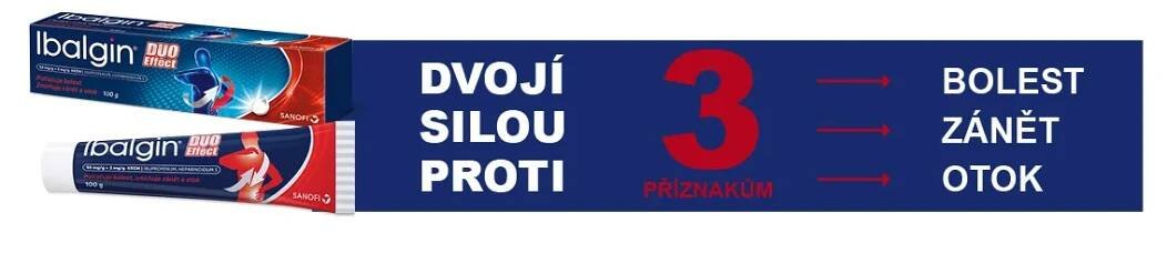 Ibalgin Duo Effect krém dvojí silou proti třem příznakům: bolest, zánět, otok