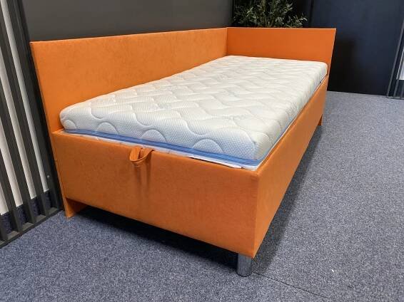 Čalouněná postel s úložným prostorem RYAN 90X200 s čely - Nábytek Real