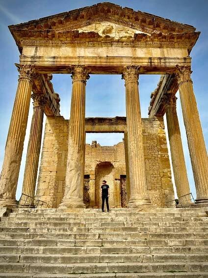 The remnants of the Roman village of Dougga.