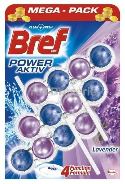 Bref Power Active WC blok Levandule MEGA PACK - 3 × 50 g