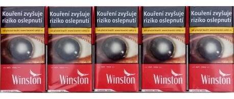 Kartonové balení cigarety s filtrem tvrdá krabička Winston Classic 100s kolek R 156 Kč 10x20 ks