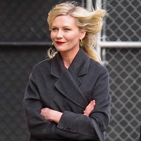 Kirsten Dunst is seen arriving at 'Jimmy Kimmel Live' Show on April 04, 2024 in Los Angeles, California.