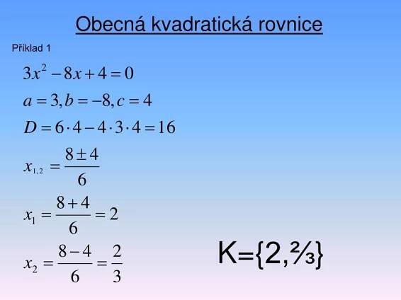 PPT - Lineární rovnice Kvadratické rovnice Soustavy rovnic PowerPoint Presentation - ID:5966167