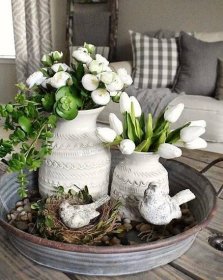 Awesome 43 Delightful Spring Table Decoration Ideas. Home Décor, Home, Farmhouse Décor, Spring Decor, Spring Table Decor, Spring Home Decor