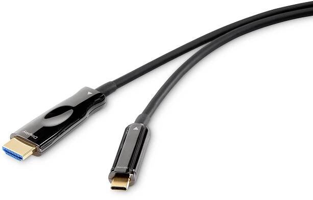 Renkforce USB-C® / HDMI kabelový adaptér USB-C ® zástrčka, Zástrčka HDMI-A 10.00 m černá RF-4532668 Kabel pro displeje USB-C®
