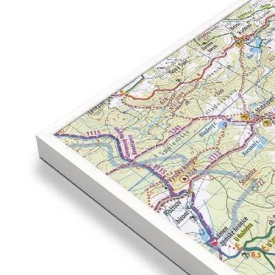 KČT 19 Český ráj - nástěnná turistická mapa 60 x 90 cm Varianta: mapa v hliníkovém rámu, Provedení: bílý rám