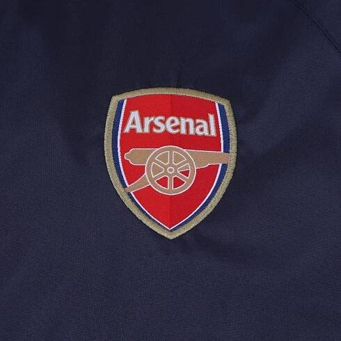 Bunda Arsenal FC s kapucí, zip, kapsy, znak, modrá