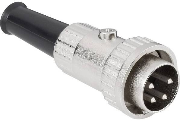 BKL Electronic 0202005 DIN kruhový konektor zástrčka, rovná Pólů: 6 stříbrná 1 ks