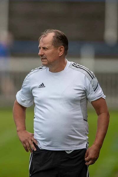 Utkání 17. kola MSFL: FK Frýdek-Místek - FK Třinec, 13. září 2023, Frýdek-Místek. Trenér Třince Martin Pulpit.