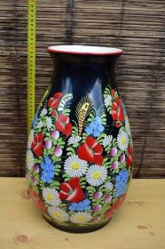Chodská keramika černá - velká váza - Starožitnosti