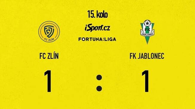 SESTŘIH: Zlín – Jablonec 1:1. Sedmá vzájemná remíza v řadě, v závěru mohl rozhodnout Slončík